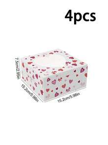 Kotak Kado Kertas Jendela Hati Romantis 4pcs/12pcs/24pcs dengan Desain Cetak Transparan Berkualitas Tinggi, Kemasan Penyimpanan untuk Liburan & Pesta - View 14