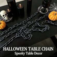 Fake Plastic Chain Prop, Simulated Black Iron Chain, Suitable For Halloween Haunted House Decoration, Cosplay Costume Accessory, Party Scene Photo Prop, Not Suitable For Heavy Lifting, Battery Not Included - Multicolor - View 9