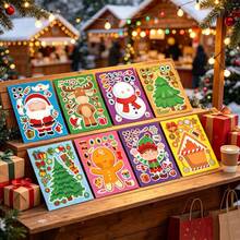 32/24/16/8pcs Christmas Make A Face Stickers, Mix And Match Christmas Character Stickers, Santa Snowman Xmas Tree DIY Sticker Sheets, Kids Art Craft Stickers For Christmas Party Favors - Multicolor - View 3