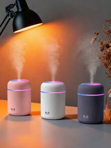 300ml Ultrasonic Aromatherapy Humidifier, 7-Color Ambient Light, USB Desktop Cool Mist Humidifier, 2 Mist Modes, Portable Air Purifier, Auto Shut-Off Function, Suitable For Bedroom, Living Room, Office, Car And Other Relatively Larger Spaces. (Includes 6 Essential Oils) - Mist - View 4