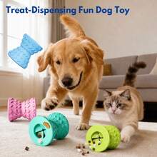 Deeow Interactive Dog Toy, Colorful Rubber Geometric Chew Toy With Milk Scent, Treat Dispensing Puzzle Toy For All Dog Breeds, No Battery Needed - Multicolor - View 2