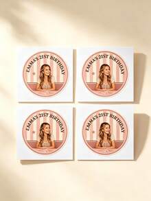 Custom Face Stickers, Personalized Photo Stickers With Retro Disco Style, Vintage Party Favor Labels, Custom Face Decor For Birthday, Wedding, Festival, Concert And Celebration, DIY Party Decoration - Multicolor - View 7