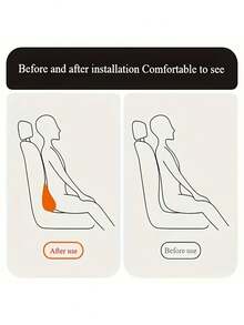 1PC Car Seat Lumbar Support Pillow, Moderate Hardness High Rebound Waist Cushion, Skin-Friendly Removable Washable Cover, Breathable Back - A - View 4