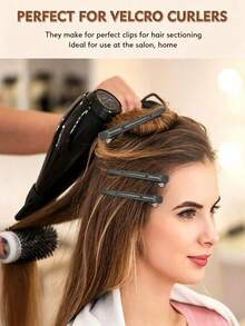 12/6pcs Professional Hair Sectioning Clips, No-Trace Non-Slip Alligator Hair Clips With Silicone Ring, Suitable For Barbers And Home Hair Cutting, Unisex - Multicolor - View 4