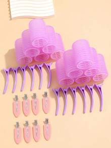 32pcs/Set Large Size Hair Rollers With Clips, Self-Gripping Curler Suitable For Long/Medium/Short Hair And Bangs, DIY Hair Curling Tool - Multicolor - View 19