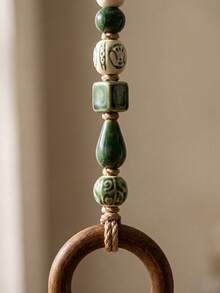 1pc Decorative Beaded Towel Hook, Bohemian Style Woven Beads, Bathroom Kitchen Decor Towel Ring, Rustic Beaded Hanging Rack, Home Bathroom Wall Art - Multiple Styles - View 2