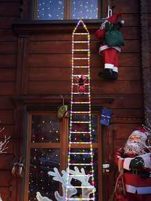 59.06in/1.5M Christmas Ladder Lights, USB Powered LED Christmas Candy Ladder Lights, Decorative Ladder Lights, USB Powered, Suitable For Home, Porch, Window, Wall, Christmas Tree Outdoor Indoor Decoration, Christmas Holiday String Lights Hanging Decoration, Santa Claus Climbing Ladder Lights Decorative Lights, Yard Lawn Holiday Decoration Atmosphere Lights, Porch Hallway Landscape Lights Wall Hanging Lights - Christmas Ladder Lights - View 4