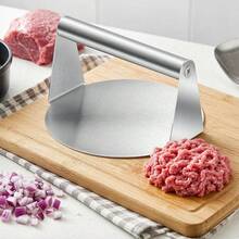 Stainless Steel Hamburger Press Mold, Non-Stick Burger Patty Maker Suitable For Grilling And Grill, Fit For Pressing Beef Patty, Dough, Cheese, And Veggie Burgers, Heat Insulation And High-Temperature Resistant - Monochrome - View 2
