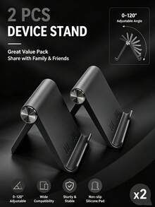 1pc Foldable Portable Desktop Phone Stand, Premium ABS Material, Adjustable Angle, Compact And Lightweight, Pocket Size, Suitable For Phones And Tablets, Stable And Non-Slip, Space-Saving, Desktop Accessory, Office Desk Accessory, Phone Accessory, Office Decor, Christmas Gift, Perfect Gift For Phone Enthusiasts And Binge-Watchers - Multicolor - View 4
