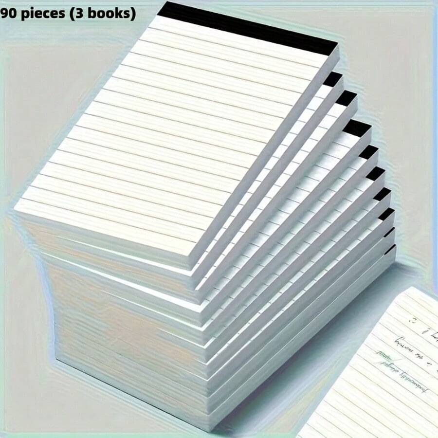 90 ورقة دفتر ملاحظات مسطر، لوحة كتابة، 3 * 5 بوصة مسطر، مثالي للمدرسة والمكتب والقرطاسية والعودة إلى المدرسة، دفتر ملاحظات مدرسي، دفتر ملاحظات، لوازم تعليمية فاخرة، المدرسة، الكتب - A - مشاهدة 1