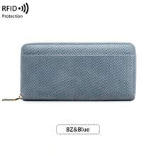 MIYIN محفظة نسائية طويلة 1 قطعة، بتصميم جلد تمساح ومنقوش منسوج، مزودة بحماية RFID، بسحاب دائري، متعددة فتحات البطاقات، سعة كبيرة وحامل هاتف - متعدد الألوان - مشاهدة 20