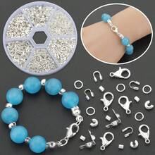 245pcs DIY Jewelry Clasps & Connectors Set, 6-Compartment Box, Suitable For Beaded Jewelry Making, Bracelets, Necklaces, Anklets, Open Jump Rings, Bead Connectors, Bag Charms, Jewelry Accessories, Handmade Craft Materials - Accessory Set - View 5
