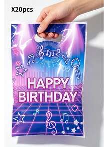 10/20/50pcs K-POP Birthday Party Gift Bags, Magic Music Theme Party Favor Bags With Handles, Suitable For Singer Birthday Party Decoration - Multicolor - View 9