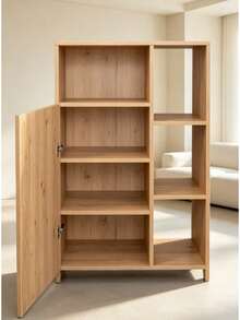 1 Pieza Mueble Alacena Despensero Organizador, Medidas 30 x 30 x 112, Melamina de Alta Resistencia, Color Roble, Estilo Contemporáneo, Forma Rectangular, 3 Manijas, 3 Cajones, Estantes Ajustables, Mueble Independiente para Cocina, Comedor y Oficina - roble - Ver 5