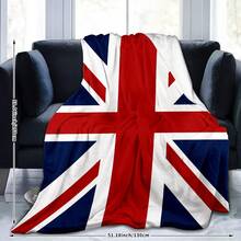 1PC 1pc Soft Union Jack Flag Blanket - Double Size, Perfect For Sofa, Bed, Office And Camping - Ideal Autumn/Winter Gift - Multicolor - View 8