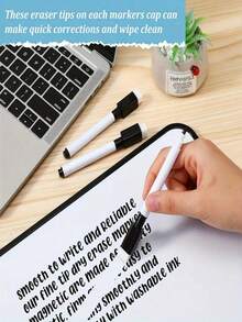 1/3/5/8/12pcs Portable Black Erasable Markers, Dust-Free Erasable Chalkboard Pens, Erasable Signing Pens, Suitable For Students Drawing And Writing, Applicable For Whiteboards, Calendars, Schools, Offices And Back To School Season. Halloween Gifts, Christmas Gifts. - Black - View 6