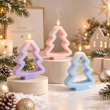 3pcs Large, Medium, Small Christmas Tree Frame Silicone Molds, Pine Tree Candle Molds, Suitable For DIY Christmas Tree Decorations, Pine Tree Plaster Ornaments, Suitable For Making Plaster, Resin, Candles And Other Handicrafts, Handmade Molds, Reusable, Easy To Demold - Christmas Tree Silicone Mold - View 6