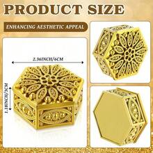 Set Of 6pcs Hexagonal Gift Boxes (Gold/Silver) – Vintage Cut-Out Design; Perfect For Diwali, Weddings, Christmas, And Birthday Parties - Multiple Styles - View 4