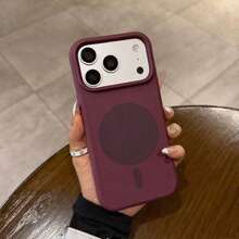 豪華亮螢光液態矽膠保護殼，適用於 iPhone 18 Pro Max 17 Air 16 15 14 13 12 17 Pro Max Plus，磁吸軟殼 - 酒紅色 - 查看 5