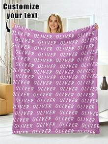 1pc Customized Photo Blanket, Personalized Flannel Blanket With Photo And Text, Office Nap Blanket, Comfortable Blanket, Mother's Day, Father's Day Gift For Parents, Bedding Blanket, Bed Customized Blanket, Customized Text Blanket, Personalized Home Blanket - Multicolor - View 38