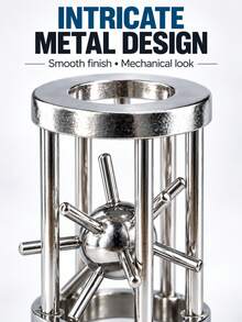 Metal Brain Teaser Puzzle, Mini Cage Unlock Challenge Puzzle, Portable Logic Puzzle Game, Fun Desktop Puzzle Gift For Teens & Adults - Multicolor - View 8