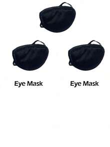 1 pieza Parche ocular monocular negro, tamaño adulto, lavable, cómodo de usar, correa elástica, diseño liso. - Multicolor - Ver 21