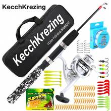 KecchKrezing Fishing Set Telescopic Ice Fishing Rod With Ceramic Guides Smooth Line Casting EVA Anti-Slip Handle Spinning Reel Metal Spool Smooth Line Retrieval Lure Bait Strong Fishing Line Tackle Bag Storage - Black - View 2