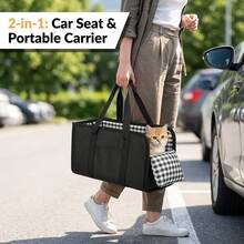 Car Pet Dog Seat - Foldable Pet Car Seat With Safety Belt Support And Anti-Slip Design - Portable Elevated Seat With Cushion And Sturdy Frame, Suitable For Small Dogs Up To 11 Lbs, Fits SUV, Sedan, Van - Multicolor - View 10