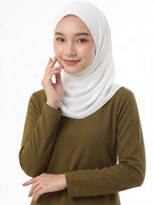14+女孩一體式Amira希賈布披肩，即穿式頭巾，基督徒禱告帽，女孩長袍頭罩，穆斯林希賈布，無需別針，柔軟透氣彈性布料，易於穿戴，伊斯蘭圍巾，聖誕禮物，日常禱告墊 - 1PC - 查看 12