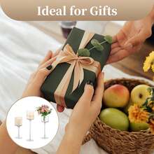 3 Pcs Glass Candle Holder Set, Glass Tealight Holders As Table Decoration For Living Room, Parties And Celebrations - 3pcs - View 6