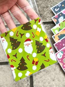100/50pcs Kantong Kado Natal Perekat Diri, Kantong Perekat Otomatis dengan Motif Santa Claus, Pohon Natal, Manusia Salju, dan Motif Lainnya, Desain Campuran, Motif Indah, Ciptakan Suasana Liburan yang Meriah - Sempurna untuk Pesta Natal - MultiWarna - View 6