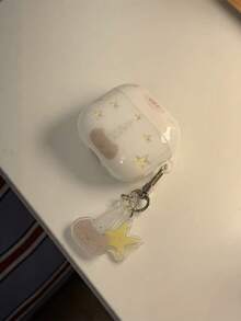 Ốp tai nghe hình tai mèo mũ dài ngôi sao vàng dễ thương vui nhộn, tương thích với Pods Pro1/2/3/4, Bluetooth không dây thế hệ 5 cho Apple Pro, vỏ mềm chống rơi - trắng - Xem 2