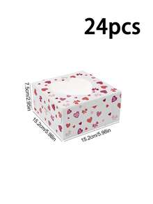 8pcs/12pcs/24pcs Valentine Style Hollow Heart Viewable Packaging Boxes Creative Printed Paper Cases For Candy Treats & Gift Storage - View 11