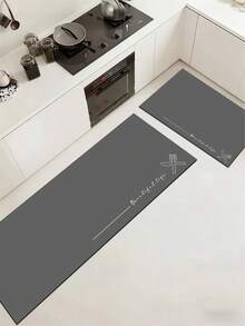 1 Pc Dark Gray Cutlery Pattern Kitchen Mat, 3.5 Mm Soft Rubber That Absorbs Water And Is Easy To Clean. Suitable For Corridors, Bathrooms, Living Rooms, Outdoor Door Mats, And Toilets. Useable Throughout The Year And For Various Holidays. - Multicolor - View 8
