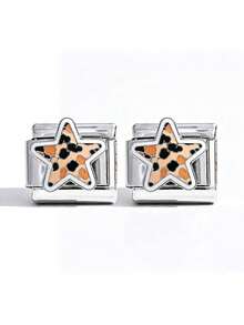 1Or2 Pcs Leopard Print Enamel Italian Charm Links,9mm Stainless Steel Modular Bracelet Charms,Multi Pattern DIY Jewelry Beads For Women Bracelet Gift - Multicolor - View 25