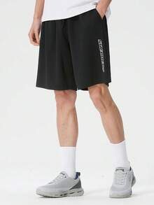 Skechers Men's Knit Shorts, Simple Comfortable Daily Outdoor Sports Casual Shorts P226M207-03K8 - Smoky Black - View 1