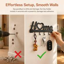 1pc Fashion Metal Key Hook - Wall-Mounted Key Storage Rack, Wall Decor, Bathroom Storage, Minimalist Modern Home Decor - Suitable For Living Room, Bedroom, Hallway, Office And Other General Areas, Halloween Gift, Christmas Gift - Multicolor - View 3