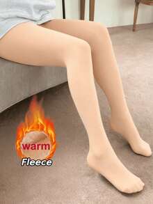 1 Pair Solid Color Sexy Nylon Quilted Shiny Pantyhose, Autumn/Winter Christmas Gift - Multicolor - View 6