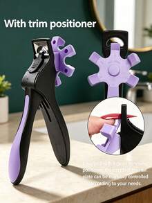 Manicure Nail Art Kit With 6-Gear Trim Positioner, Professional Stainless Steel Nail Clipper Cuticle Nipper Nail File Cuticle Pusher Set, DIY False Nail Trimming Tools For Home Salon Nail Care - Multicolor - View 9