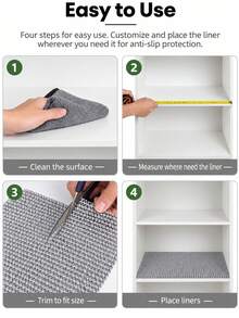 1 buah Matras Busa PVC Anti Selip Bertekstur Gelombang Ukuran 30x150cm, Dapat Dipotong, Alas Rak Serbaguna, Alas Laci Kabinet, Alas Meja, Alas Lantai dan Alas Karpet Anti Selip, Cocok untuk Dapur, Ruang Makan, Kamar Tidur, Penyimpanan Rumah, Dekorasi Rumah Sepanjang Musim - MultiWarna - View 8