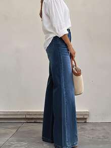 Women's Casual Straight-Leg Jeans, Versatile And Comfortable For Daily Wear Fall - Blue-gray - View 3