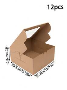 4pcs/8pcs/12pcs Square See‑Through Window Christmas Gift Boxes, Paper Packaging For Festival Gathering Presents, Stackable Storage Favor Boxes - View 23