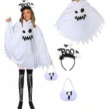 3Pcs Women's Ghost Costume Kit, Adult Halloween Cosplay Outfit For Dress-Up Party & Dance Performance - Ghost Makeup Set 4PCS - View 10