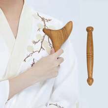 2pcs Wooden Foot Reflexology Tools, Triangular Gua Sha Board, Foot Massage Stick, Head Neck Hand Waist Calf Leg Foot Massager - Multicolor - View 3