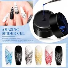 LIMEGIRL Spider Nail Gel, Gel Gambar Elastis, Dapat Membuat Desain Jaring Laba-laba Silang dan Garis Abstrak, Pengeringan UV LED, Berbagai Warna, Cocok untuk Salon dan Seni Kuku DIY, Cocok untuk Seniman Kuku Pemula - MultiWarna - View 3
