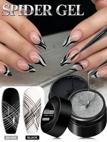 LIMEGIRL Spider Nail Gel, Gel Gambar Elastis, Dapat Membuat Desain Jaring Laba-laba Silang dan Garis Abstrak, Pengeringan UV LED, Berbagai Warna, Cocok untuk Salon dan Seni Kuku DIY, Cocok untuk Seniman Kuku Pemula - MultiWarna - View 1
