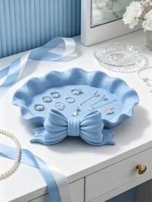 1pc 3D Printed Storage Tray Desktop Jewelry Box Luxury Style Makeup Vanity Decor, Cute Bow Design Ring Holder, Earring Rack, Bracelet Display Tray, Unique Valentine's Day Gift For Women And Girls, Suitable For Bedroom Vanity Decoration, Suitable For Storing Small Jewelry - Multicolor - View 13