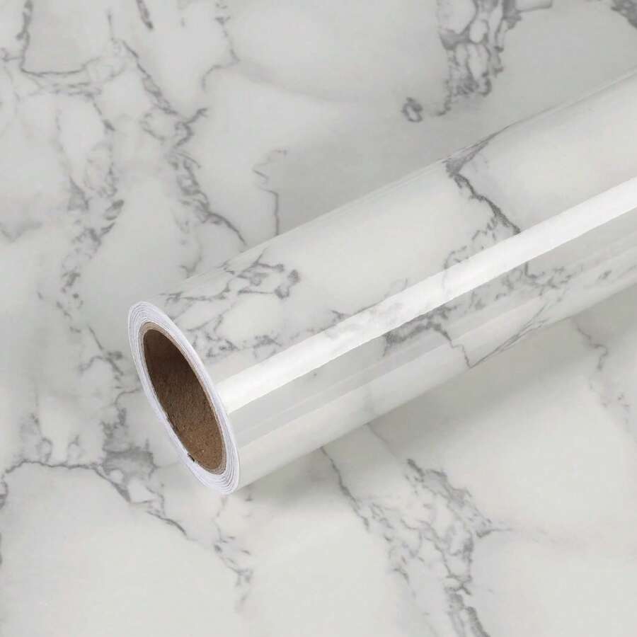 Self-Adhesive Marble Pattern Wall Sticker - 1pc Waterproof Wallpaper, Furniture Refurbishing Sticker, Suitable For Kitchen And Bathroom Walls And Countertop Decoration, As Well As Room Decor - A - View 1