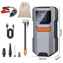 Baterai Kapasitas Besar 4*1500mAh, Jump Starter Darurat Mobil Portabel dengan Pompa Udara - Starter Baterai 12V, Lampu LED, Output USB Pengisian Cepat, Perlindungan Ganda, Termasuk Kabel Jump Starter, Pompa Udara, dan Adaptor Mobil - Wireless - View 9