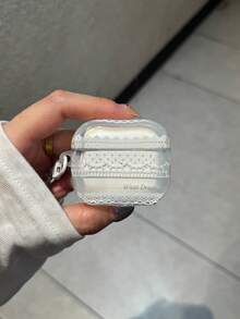 White Lace Trim Pods 4 Protective Case, Compatible With Apple Pod 3, Pro Earphone Shell 2nd Gen, Wireless Bluetooth 3rd Gen, 2nd Gen, Pod Pro 4th Gen, 5th Gen, 6th Gen - White - View 6